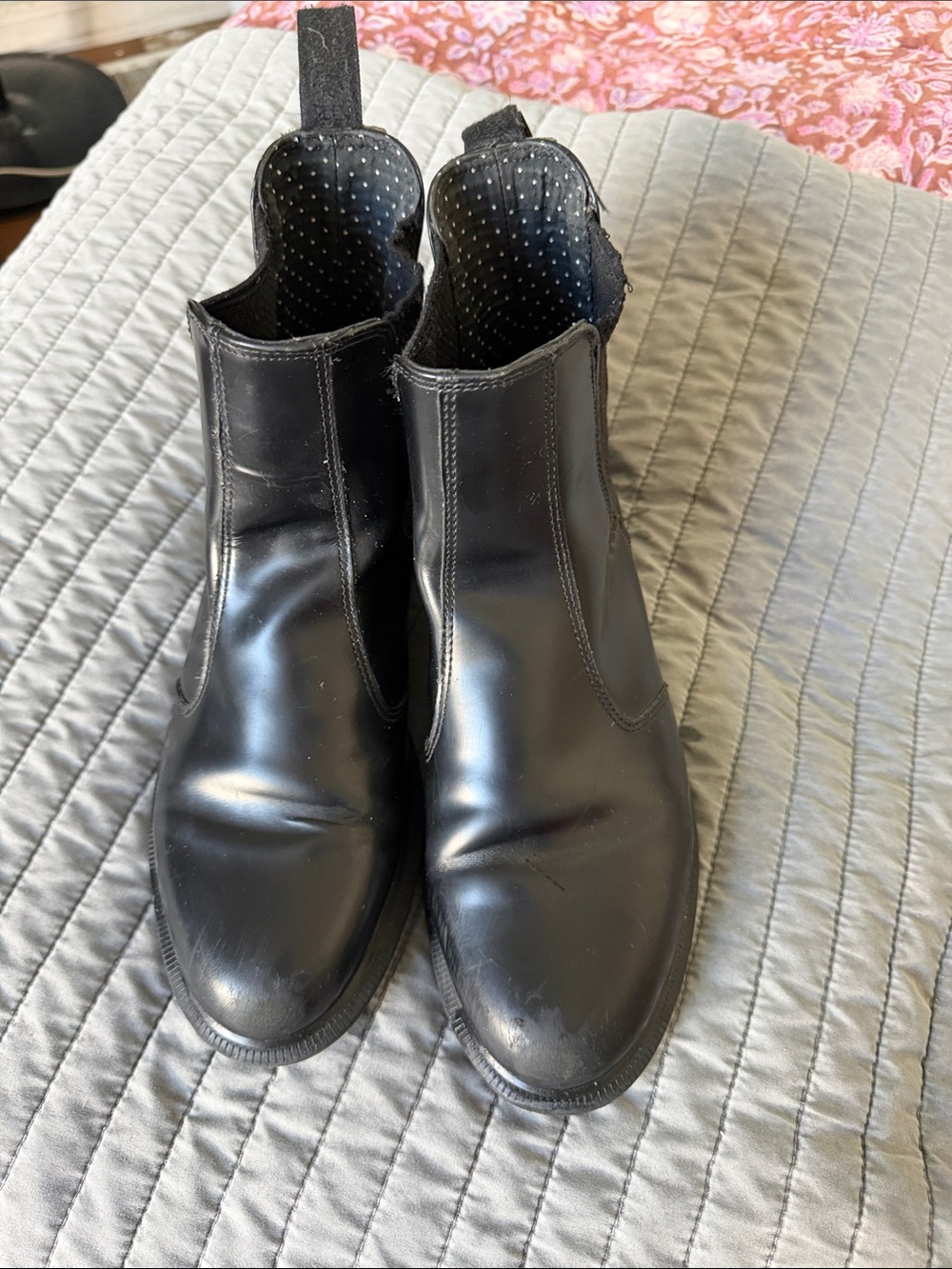 Dr. Martens Flora Smooth Leather Black Chelsea Boots - Classic Slip-On Leather